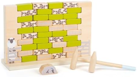 small foot Wackelmauer "4 Friends" – Holz Gesellschaftsspiel für Kinder ab 4 Jahren mit zwei Hämmern, Spaß für die ganze