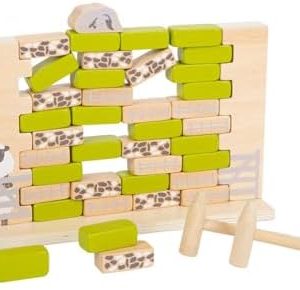 small foot Wackelmauer "4 Friends" – Holz Gesellschaftsspiel für Kinder ab 4 Jahren mit zwei Hämmern, Spaß für die ganze