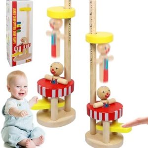 Montessori Spielzeug ab 3 Jahren, Clown Springendes Hammerspiel aus Holz für Motorik und Spaß für Kinder 3-12 Jahre