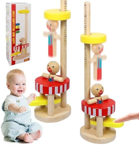 Montessori Spielzeug ab 3 Jahren, Clown Springendes Hammerspiel aus Holz für Motorik und Spaß für Kinder 3-12 Jahre