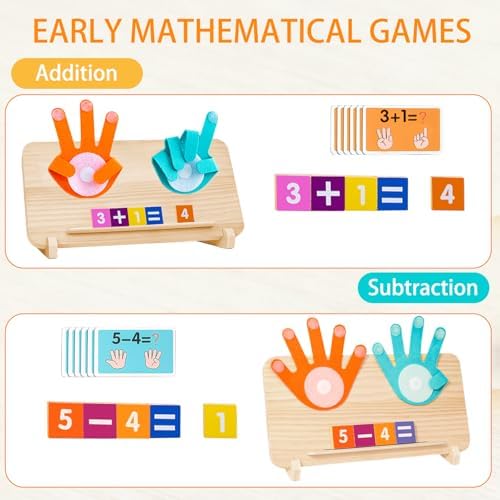 Montessori Spielzeug für 3-5 Jahre, pädagogisch wertvoll, Holz Mathe Lernspiele für Kinder, ideales Geschenk für Jungen