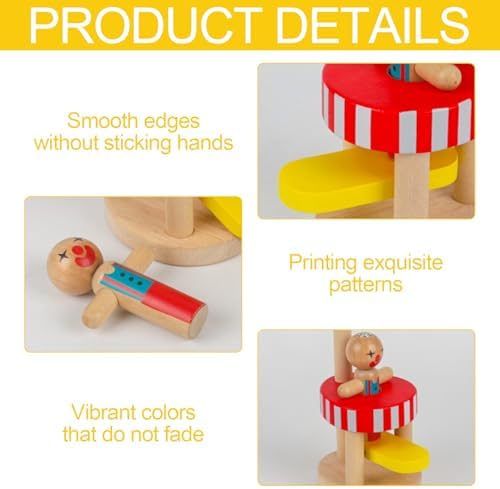 Montessori Spielzeug ab 3 Jahren, Clown Springendes Hammerspiel aus Holz für Motorik und Spaß für Kinder 3-12 Jahre