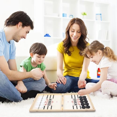 Sling Puck Spiel – 2-in-1 Tischhockey & Foosball – Schnelles Familienspiel für Eltern und Kinder!