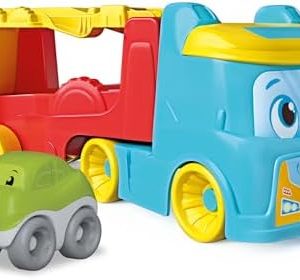 Baby Clementoni Abschleppwagen Spielzeug - Bunter Autotransporter für Kinder ab 18 Monaten - Fördert Kreativität & Motor