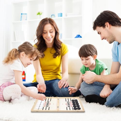 Sling Puck Spiel – 2-in-1 Tischhockey & Foosball – Schnelles Familienspiel für Eltern und Kinder!