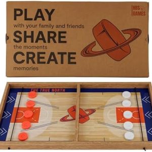 Sling Puck Hockey Spiel für Kinder aus Holz – XL Tischhockey Geschenk für Familien und Hockeyfans