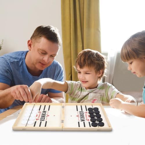 Sling Puck Spiel – 2-in-1 Tischhockey & Foosball – Schnelles Familienspiel für Eltern und Kinder!