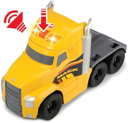 Dickie Toys Volvo LKW mit Anhänger & 2 Fahrzeugen, Licht & Sound, ideal für Bau-Szenen, 70 cm groß