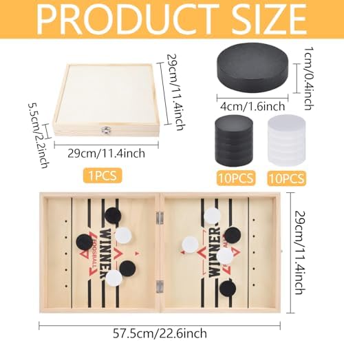 Sling Puck Spiel – 2-in-1 Tischhockey & Foosball – Schnelles Familienspiel für Eltern und Kinder!