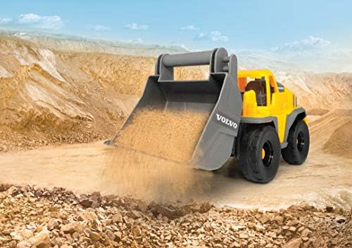 Dickie Toys Volvo LKW mit Anhänger & 2 Fahrzeugen, Licht & Sound, ideal für Bau-Szenen, 70 cm groß