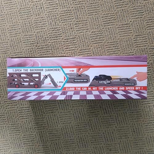 Roter Kinder LKW Spielzeug Transporter mit Mini Autos und Straßenschildern für Jungen ab 3 Jahren – Perfektes Geschenk!