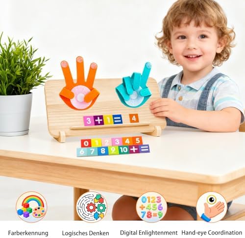 Montessori Spielzeug für 3-5 Jahre, pädagogisch wertvoll, Holz Mathe Lernspiele für Kinder, ideales Geschenk für Jungen