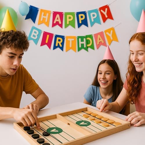 Sling Puck Spiel - Hochwertiges Holz Tisch Hockey für Familie & Freunde - Spaß für Erwachsene und Kinder!