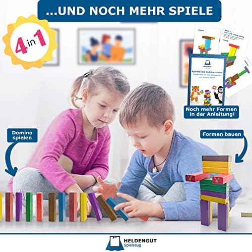 Geliebter 4in1 Wackelturm aus Holz - Hochwertiger Stapelturm für Kinder ab 3 Jahren, Montessori Spielzeug für kreatives