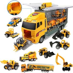 Coolplay LKW Auto Set mit Autotransporter und Bagger - Ideales Spielzeug für Baustellenabenteuer ab 3 Jahren