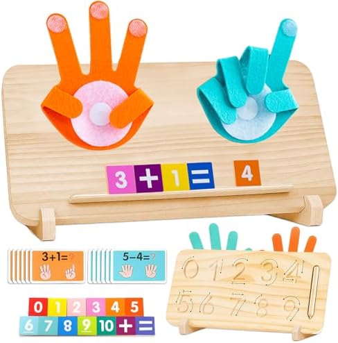 Montessori Spielzeug für 3-5 Jahre, pädagogisch wertvoll, Holz Mathe Lernspiele für Kinder, ideales Geschenk für Jungen