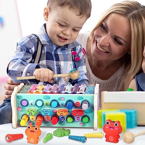 Holz Montessori Spielzeug für 1-3 Jahre: Xylophon und Hammerspiel für kreative Kids!